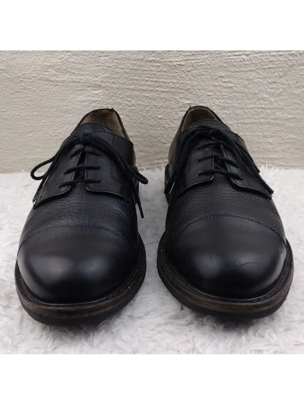 Mephisto Air-Relax Goodyear Welt Men's Black Leather Lace Up  Casual Work Shoe
